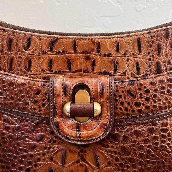 Vintage Brahmin Alligator Crocodile Leather Hobo Shoulder Bag Purse - Picture 3 of 12